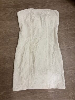 Princess Polly Ivory Strapless Lace Bodycon Dress